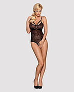 Мереживне боді з доступом 818-TED-1 teddy M/L, чорне, фото 3