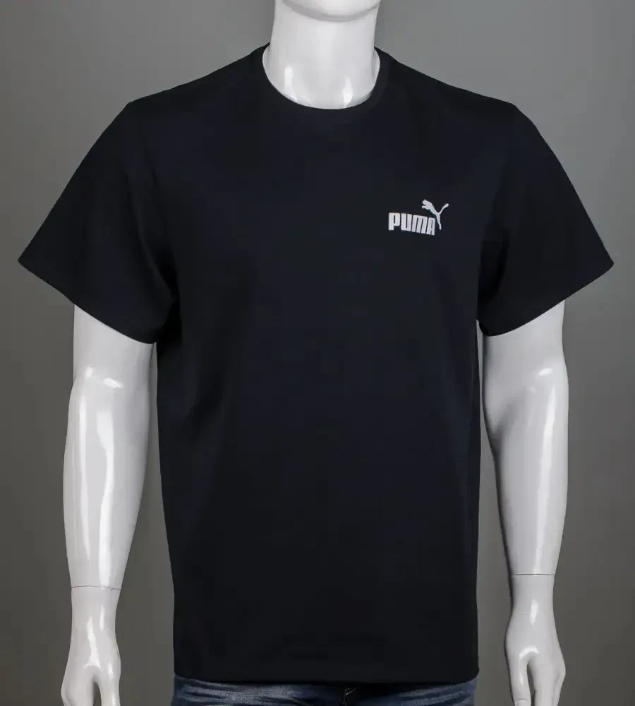 Футболка 100% Х/Б PUMA 4108б (Уп.4шт 3XL,4XL), Чорний