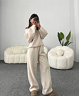 Женский теплый спортивный костюм свободного кроя из меховой ткани барашек размеры 42-46