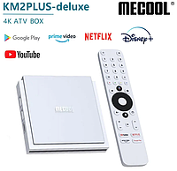 ТВ-БОКС MECOOL 4K KM2 PLUS DELUXE Google TV Dolby Vision Atmos 4ГБ DDR432 ГБ LAN 1000Mb WIFI 6 Stream TVBOX