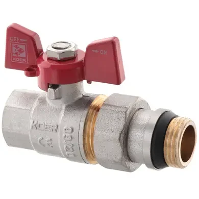 Кран шаровой KP CZECH 3/4" прямой с американкой с антипротечкой