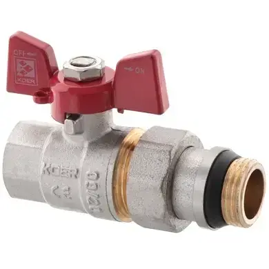 Кран шаровой KP CZECH 3/4" прямой с американкой с антипротечкой, фото 1