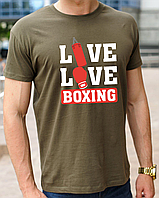 Мужские футболки для бокса, футболка Живи, люби, занимайся боксом - интернет магазин мужская одежда для бокса