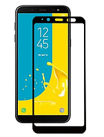 Загартоване захисне скло на смартфон Samsung Galaxy J6 2018 / Чорна рамка