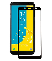 Закаленное защитное стекло на смартфон Samsung Galaxy J600 / Черная рамка