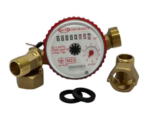 Лічильник води (гарячої-Т90) СВК-М-DN15 (1,6) одноструменевий, крильчастий