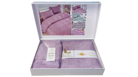 Постільна білизна в подарунковій коробці Євро Laura Grand - Yukon - Siren, фото 1