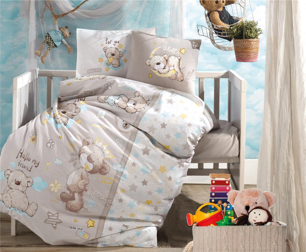 Комплект постільної білизни для новонароджених Clasy Baby Ranforce 100х150 Little Bear