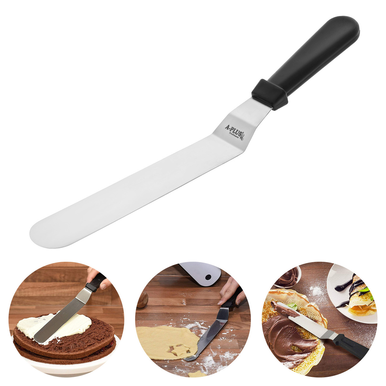 Шпатель кондитерський вигнутий скребок лопатка кондитерська з нержавіючої сталі 36.5 см