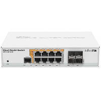 Комутатор Mikrotik CRS112-8P-4S-IN, 8x Gigabit Passive PoE / 802.3af/at ports, 4x SFP ports, RouterO