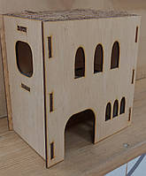 Будиночок для щурів (фанера), 2-поверховий 16*10*16 см