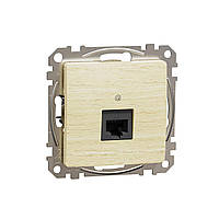 Комп'ютерна розетка RJ45 кат. 5е UTP SE Sedna Elements береза