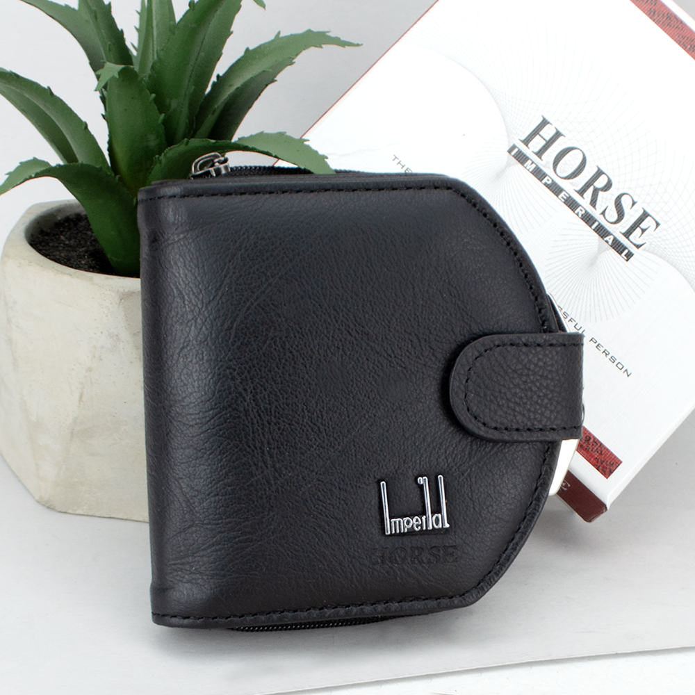 Гаманець жіночий шкіряний маленький Horse Imperial 001B чорний