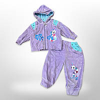 Тёплый детский велюровый костюм (кофточка + полуползунки) Nicol 68-98 см Красно - голубой