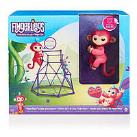 Полная Распродажа Интерактивная ручная обезьянка WowWee Fingerlings с площадкой Jungle Gym Playset