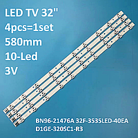 LED подсветка TV 32" D1GE-320SC1-R2 D1GE-320SC1-R3 Samsung 2011SVS32 3228 FHD 10 REV1.6 DE320BGM-C1 4шт.