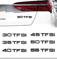 Емблема задня накліпка на кришку багажника 35 TFSI AUDI (Ауді) від 150 до 163 к.c. - Чорний глянець 182x22 mm, фото 3