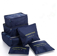 Набір дорожніх органайзерів Laundry Pouch бардо та синій, фото 5