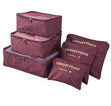 Набір дорожніх органайзерів Laundry Pouch бардо та синій