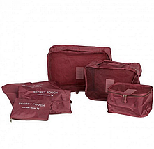 Набір дорожніх органайзерів Laundry Pouch бардо та синій, фото 6
