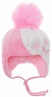 Детская шапка для девочки TuTu 22 3-000948 FU 44-46 см Бело-розовая зимняя
