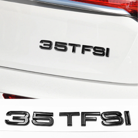 Емблема задня накліпка на кришку багажника 35 TFSI AUDI (Ауді) від 150 до 163 к.c. - Чорний глянець 182x22 mm