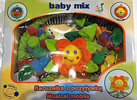 Карусель Мобиль на кроватку музыкальная Baby Mix "Жучки"подвески - погремушки 5 шт, заводная Польша, 1301-1303