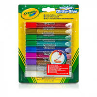 Crayola смываемые маркеры блестящего клея Глиттер Crayola Washable glitter glue c блестками 9 шт