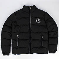 Зимняя куртка Moncler (с белым лого), цвет черный, разные размеры