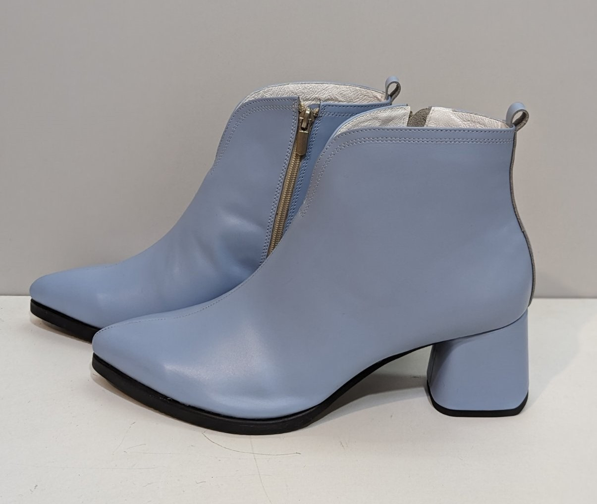 STTOPA демі Розміри 36-44.Напівчоботи великих розмірів шкіряні. Каблук 6,5 см. 202-3644-65-1 Блакитні, фото 1