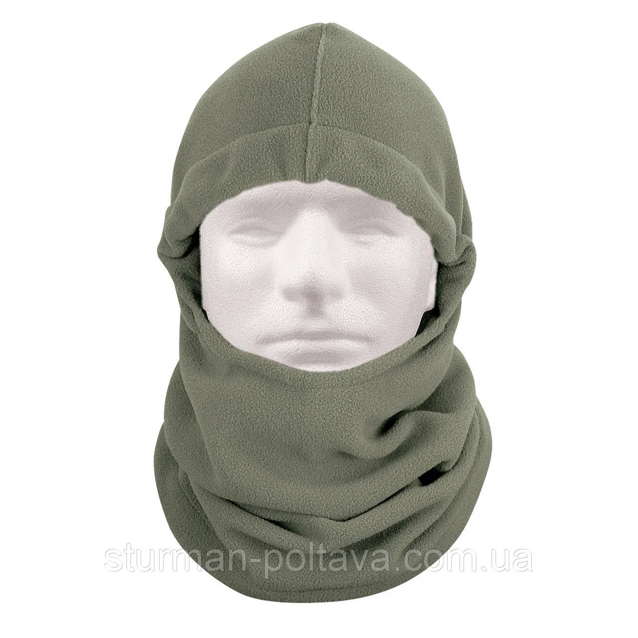 Балаклава чоловіча зимова флісова регульована POLAR FLEECE ADJUSTABLE BALACLAVA колір олива Rotcho США