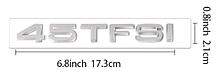 Емблема задня накліпка на кришку багажника 45 TFSI AUDI (Ауді) від 230 до 252 к.c. - Хром 182x22 mm, фото 5