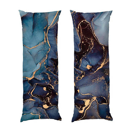 Дакімакура подушка-обіймашка «Мармур темно-синій з золотом», фото 1
