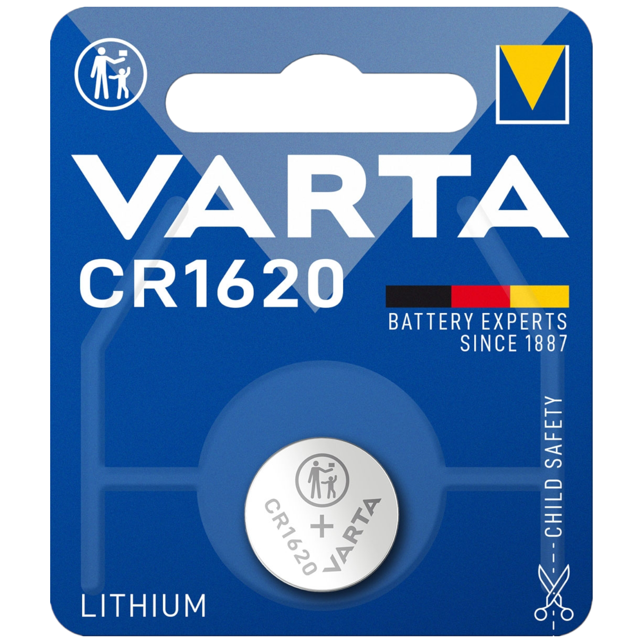 Батарейка літієва Varta CR1620 Lithium, 3V, дискова таблетка