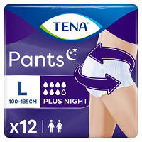 Подгузники для взрослых Tena Pants Plus Night Трусы ночные размер Large 12 шт (7322540839920) мрія(М.Я)
