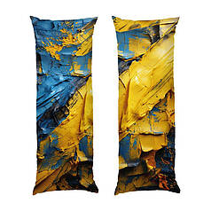 Дакімакура подушка-обіймашка «Абстракція. Синьо-жовті масляні фарби»