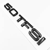 Емблема задня накліпка на кришку багажника 50 TFSI AUDI (Ауді) від 286 до 313 к.c. - Чорний глянець 182x22 mm, фото 4