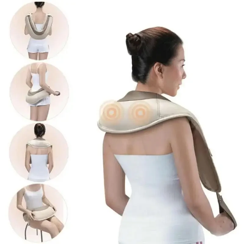 Ударний вібромасажер для спини, плечей і шиї Cervical Massage Shawls. Масажер для тіла багатофункційний