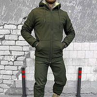 Тактический зимний костюм Splinter k5 олива, армейская мужская форма софтшел на овечьем меху