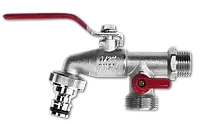 Кран шаровой KP CZECH 1/2" с адаптером под коннектор и доп. выходом