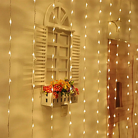 Гірлянда штора Водоспад, 2x1,5м, 10 ниток, 200 LED, 220В, 8 режимів