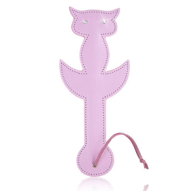 Рожева шкіряна шльопалка БДСМ, Паддл у вигляді кішки