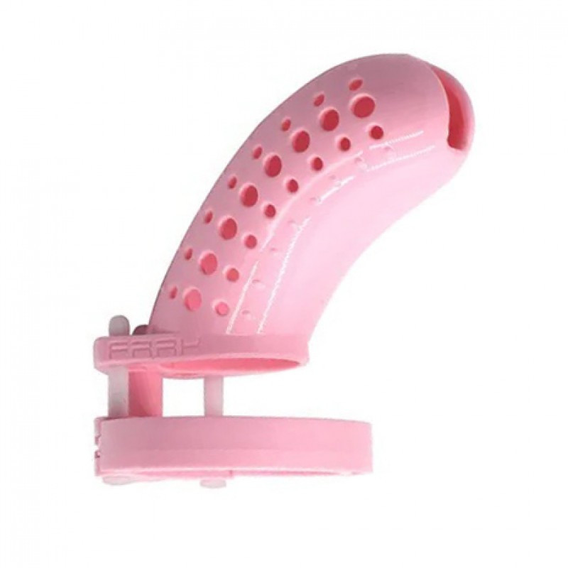 Пояс вірності пластиковий з перфорованою кліткою для пеніса, вид збоку