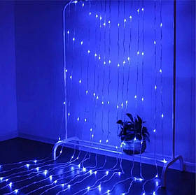 Гірлянда штора Водоспад, 3x1, 5м, 10 ниток, 300 LED, 220В, 8 режимів