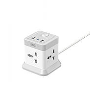 Сетевой Удлинитель XO WL20 20W Square Socket 4AC +USB-A+1USB-C PD/QC 2m