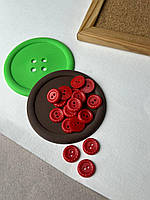 Ґудзик Вертута, червоний 17 мм