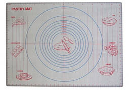 Армований силіконовий килимок для розкатки тіста, килимок для запікання з розміткою 60x46см