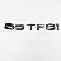 Емблема задня накліпка на кришку багажника 55 TFSI AUDI (Ауді) від 333 до 374 к.c. - Чорний 182x22 mm, фото 2