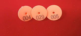 Вушні бирки круглі з маркунням 30 мм (жовті) -100 шт