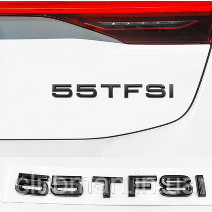 Емблема задня накліпка на кришку багажника 55 TFSI AUDI (Ауді) від 333 до 374 к.c. - Чорний 182x22 mm, фото 1